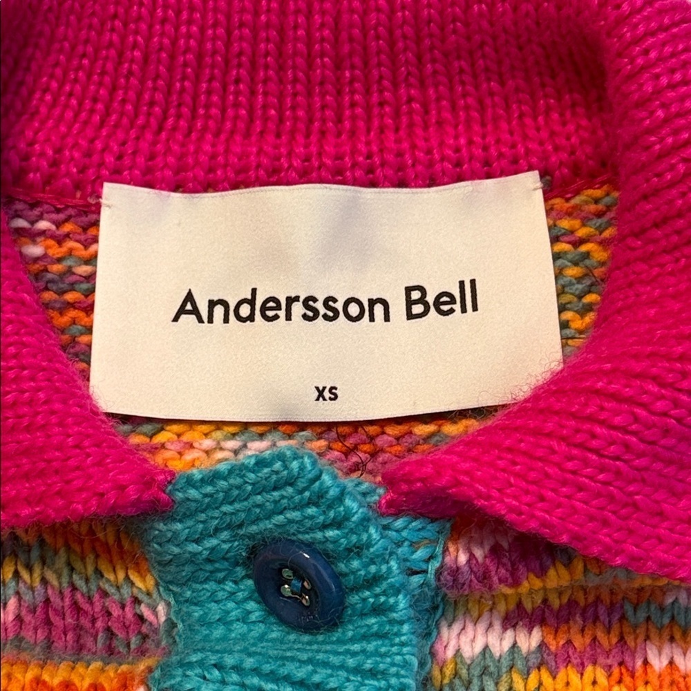 Andersson Bell Women's Portela Space Dyed Oversized Collar Knit Sweater Size XS - Picture 8 of 11